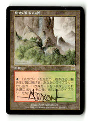 Wooded Foothills (Artist Signed) (Japanese) (ONS-330) [Onslaught] - Scan (LB-205) High End MTG Single Wizards of the Coast