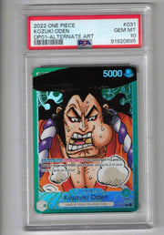 Kouzuki Oden (Alternate Art) [Romance Dawn] - Scan: PSA GEM MT 10 (LB-113) One Piece Single - High End and Graded Bandai