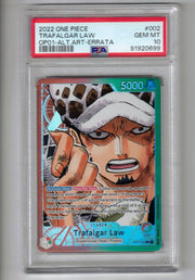Trafalgar Law (Alternate Art - Errata) [Romance Dawn] - Scan: PSA GEM MT 10 (LB-109) One Piece Single - High End and Graded Bandai