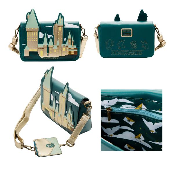 Loungefly: Golden Hogwarts Crossbody Apparel & Merchandise Loungefly   