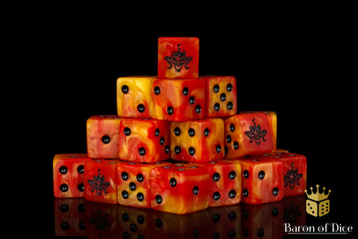 Baron of Dice: "Fire Demon" 25x16mm Square Corner Dice Dice & Gaming Accessories Baron of Dice