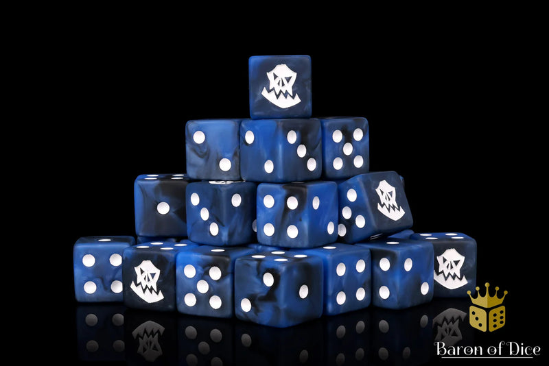 Baron of Dice: "Lucky Blue Orc" 25x12mm Square Corner Dice Dice & Gaming Accessories Baron of Dice