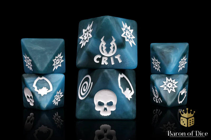 Baron of Dice: "Moon Bolt" D8 Skirmish Dice Set Dice & Gaming Accessories Baron of Dice