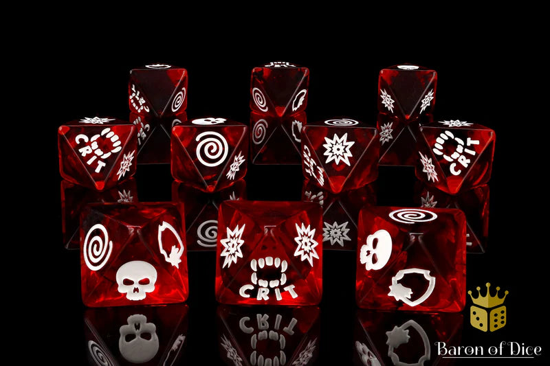 Baron of Dice: "Dracula" D8 Skirmish Dice Set Dice & Counters Baron of Dice   