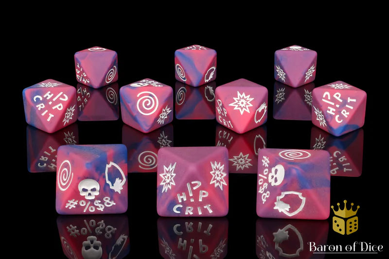 Baron of Dice: "House Party Protocol" D8 Skirmish Dice Set Dice & Counters Baron of Dice   