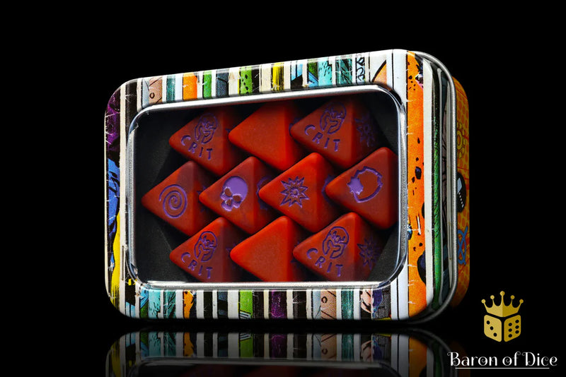 Baron of Dice: "Menacing Mutants - Matte Red" D8 Skirmish Dice Set Dice & Gaming Accessories Baron of Dice