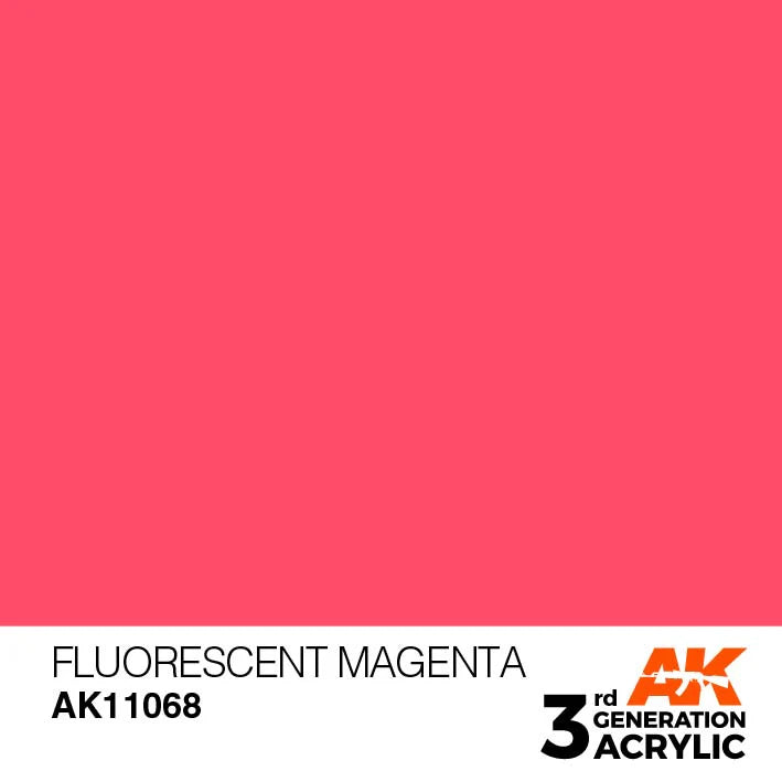 AK Interactive: 3rd Gen Acrylic Fluorescent Magenta 17ml Model Paints AK INTERACTIVE