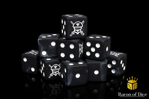 Baron of Dice: "Military Sergeant Dice - Black" 25x16mm Square Corner Dice Dice & Gaming Accessories Baron of Dice