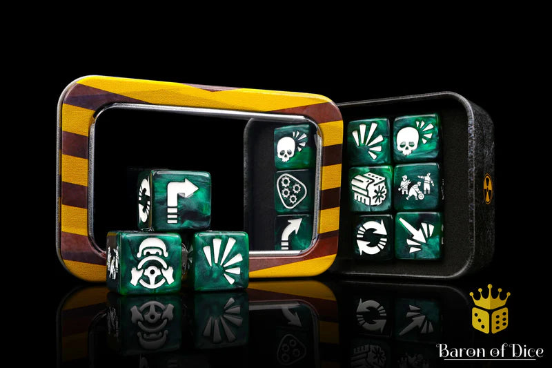 Baron of Dice: "Vehicle Damage - Green" Skirmish Dice Set Dice & Gaming Accessories Baron of Dice