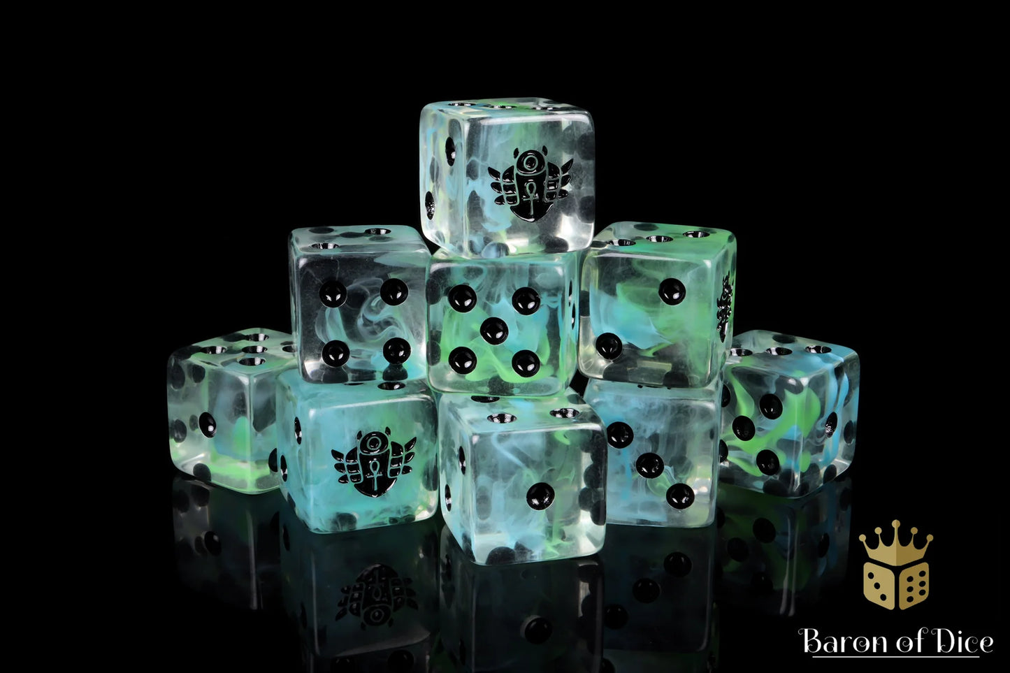 Baron of Dice: "Day of the Dead - Scarab" 25x16mm Square Corner Dice Dice & Gaming Accessories Baron of Dice