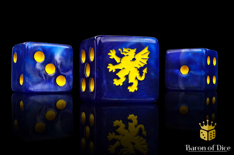 Baron of Dice: "Heraldry Blue" 25x16mm Square Corner Dice Dice & Gaming Accessories Baron of Dice