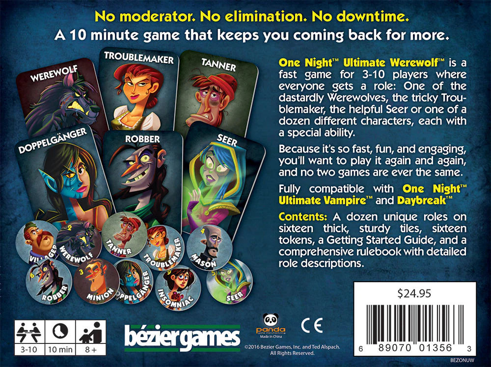 One Night Ultimate Werewolf Board Games Bezier Games