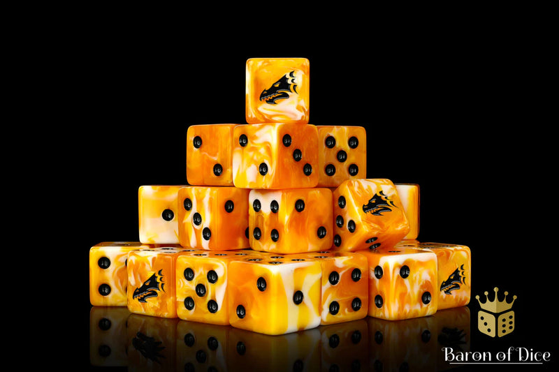 Baron of Dice: "Fire Drake" 25x16mm Square Corner Dice Dice & Gaming Accessories Baron of Dice