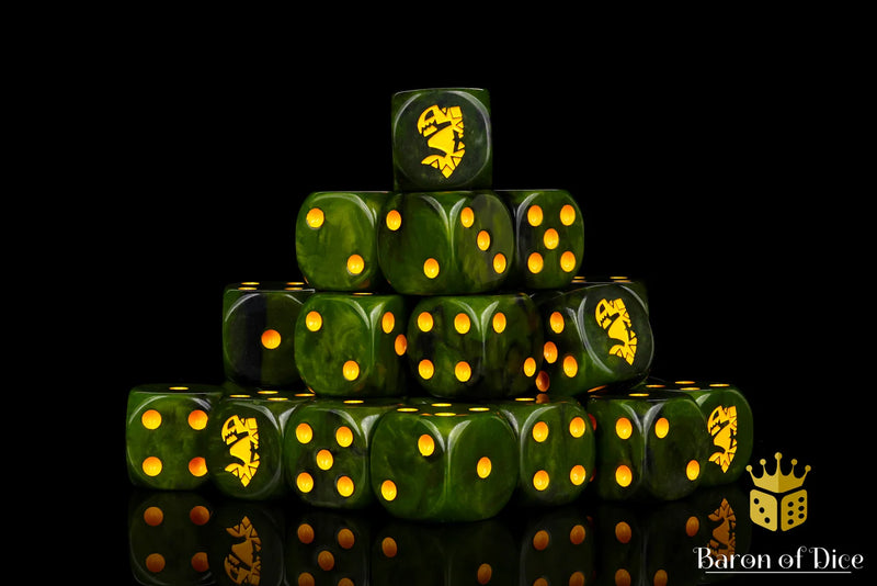 Baron of Dice: "Poisoned Orcs" 25x16mm Square Corner Dice Dice & Gaming Accessories Baron of Dice