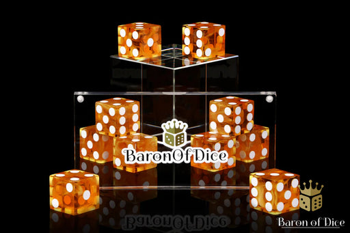 Baron of Dice: "Precision Dice - Fiery Orange" 10x16mm Square Corner Dice Dice & Gaming Accessories Baron of Dice