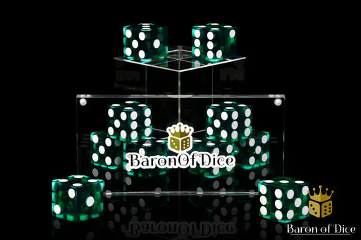 Baron of Dice: "Precision Dice - Green" 10x16mm Square Corner Dice Dice & Gaming Accessories Baron of Dice