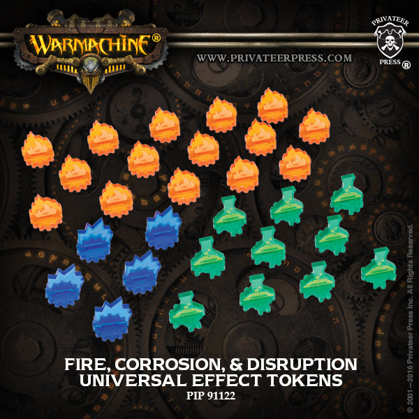 Privateer Press: Warmachine Acrylic Tokens - Fire/Corrosion/Disruption