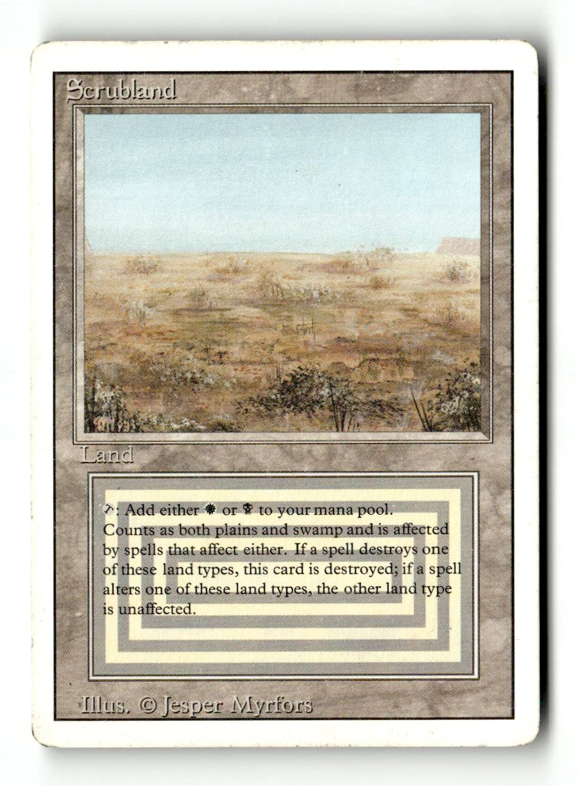 Scrubland (3ED-286) [Revised Edition] - Scan (RD-012) High End MTG Single Magic: The Gathering
