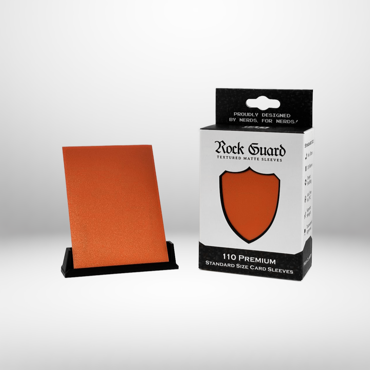 Nerd Gear: Rock Guard Premium Sleeves - Orange Card Sleeves Nerd Gear