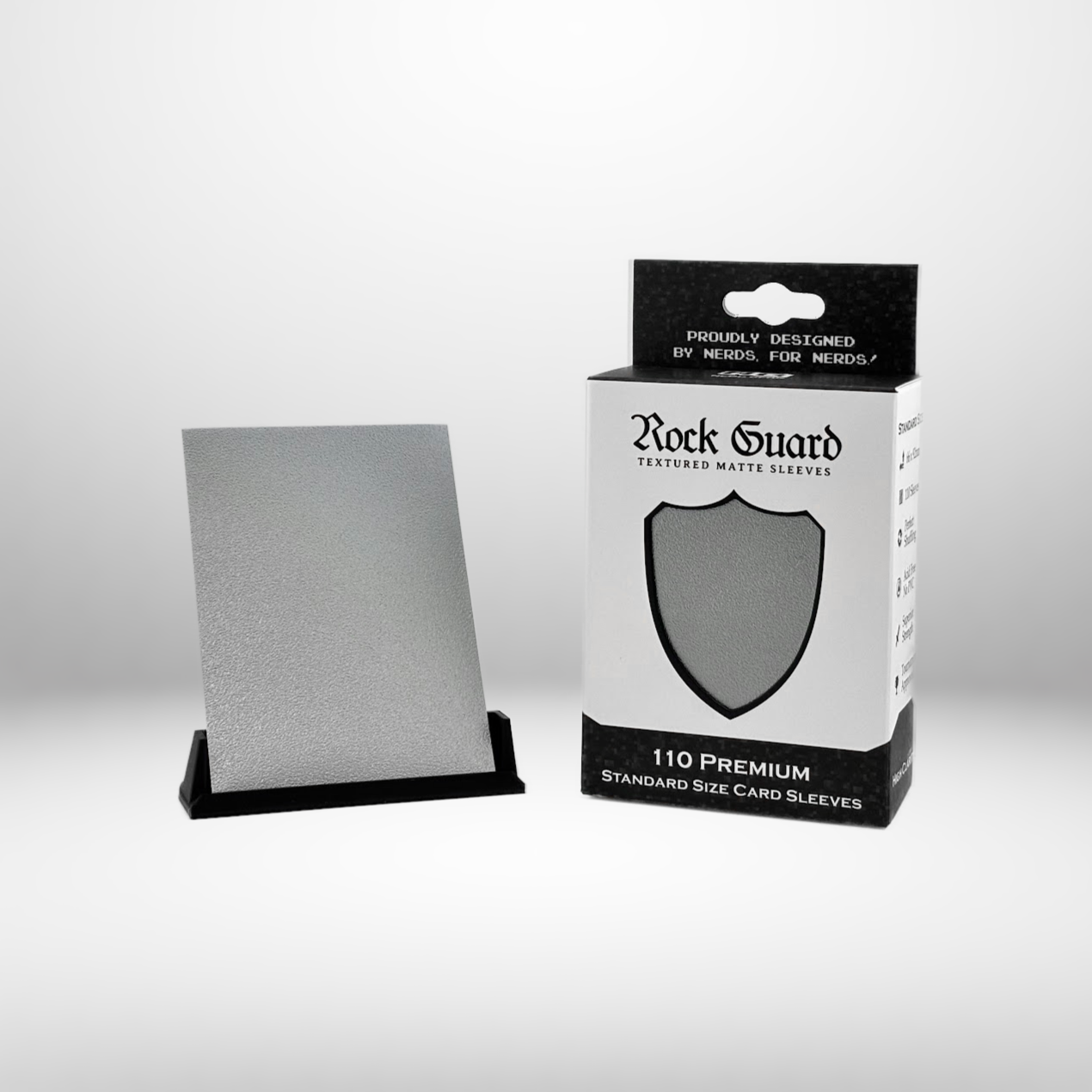Nerd Gear: Rock Guard Premium Sleeves - Silver Card Sleeves Nerd Gear