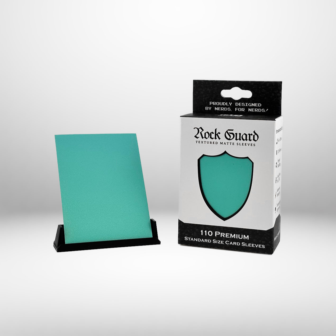 Nerd Gear: Rock Guard Premium Sleeves - Teal Card Sleeves Nerd Gear