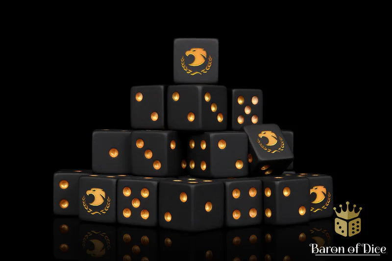 Baron of Dice: "Golden Eagle" 25x16mm Square Corner Dice Dice & Gaming Accessories Baron of Dice