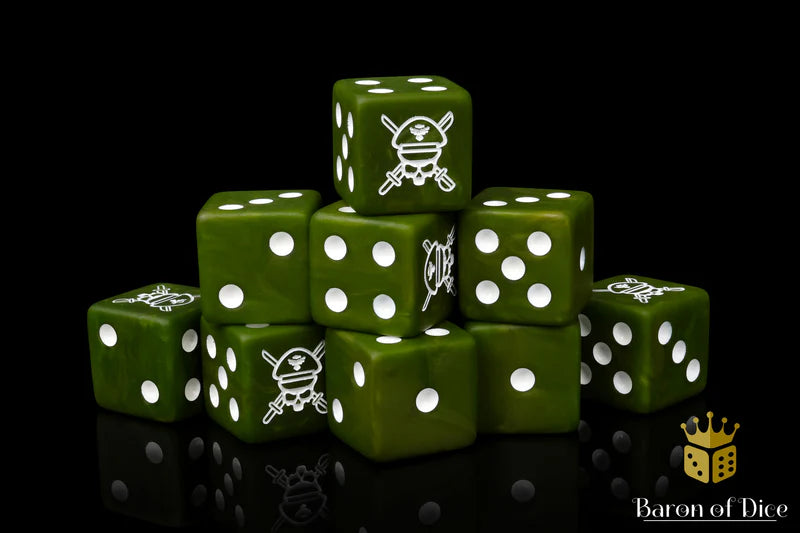 Baron of Dice: "Military Sergeant Dice - Camoflauge" 25x16mm Square Corner Dice Dice & Gaming Accessories Baron of Dice