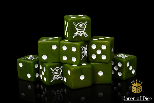 Baron of Dice: "Military Sergeant Dice - Camoflauge" 25x16mm Square Corner Dice Dice & Gaming Accessories Baron of Dice