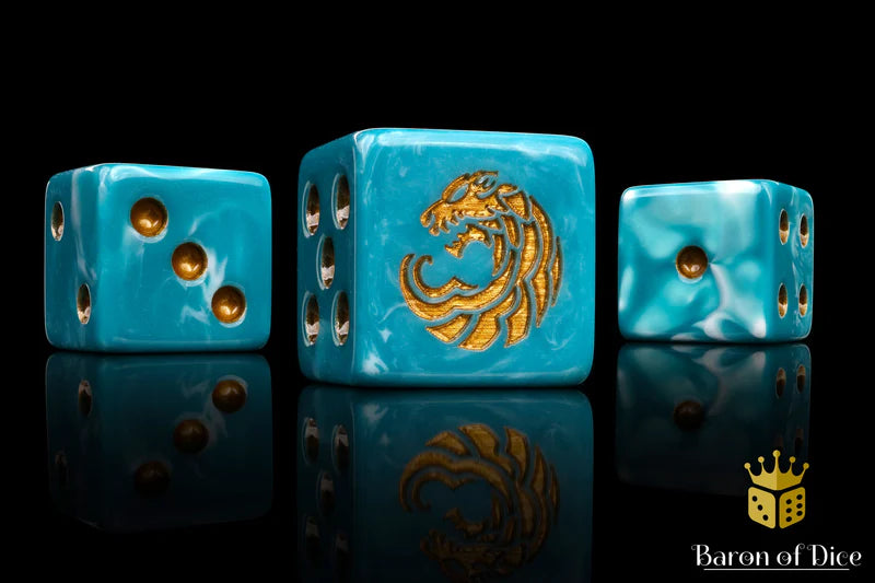 Baron of Dice: "Tribal - Wolf" 25x16mm Square Corner Dice Dice & Gaming Accessories Baron of Dice