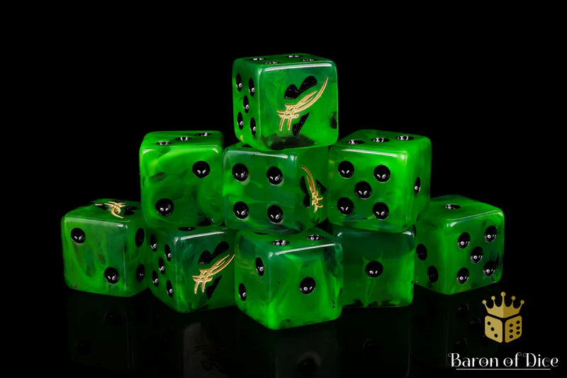 Baron of Dice: "Barbed Heart" 25x16mm Square Corner Dice Dice & Gaming Accessories Baron of Dice