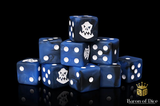 Baron of Dice: "Lucky Blue Orc" 25x16mm Square Corner Dice Dice & Gaming Accessories Baron of Dice