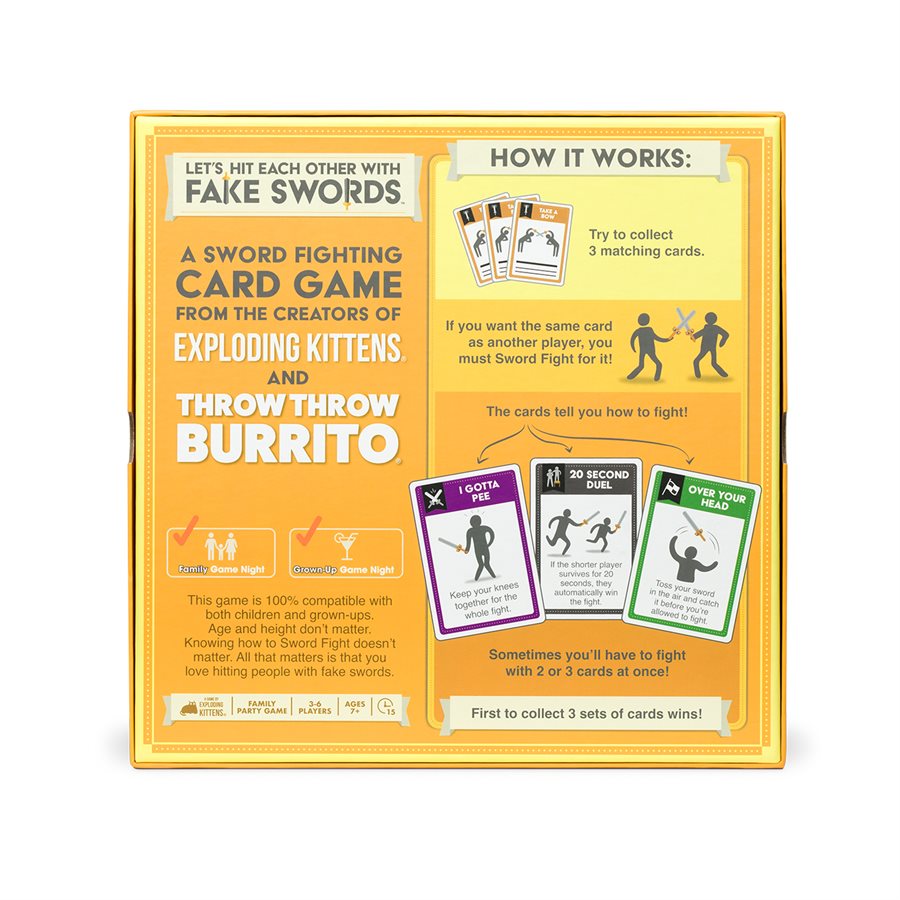 Let's Hit Each Other With Fake Swords Board Games Exploding Kittens   