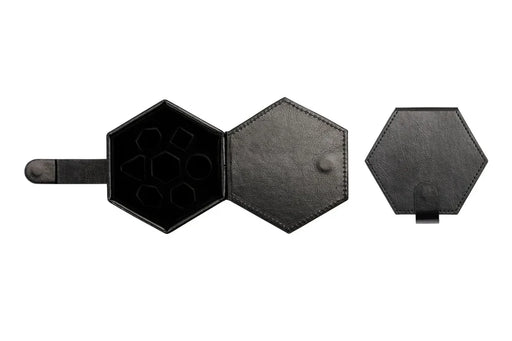 7 pc Black Hexagon Dice Storage Case Dice & Gaming Accessories Taps Imports