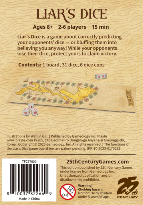 Liar's Dice Board Games 25th Century Games