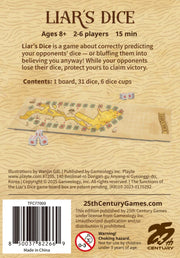 Liar's Dice Board Games 25th Century Games