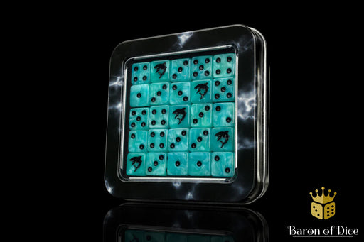 Baron of Dice: "Great White Shark" 25x12mm Square Corner Dice Dice & Gaming Accessories Baron of Dice