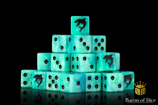 Baron of Dice: "Great White Shark" 25x16mm Square Corner Dice Dice & Gaming Accessories Baron of Dice