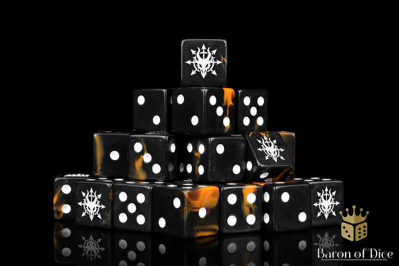 Baron of Dice: "Devil Dragon - Black Lava" 25x16mm Square Corner Dice Dice & Gaming Accessories Baron of Dice