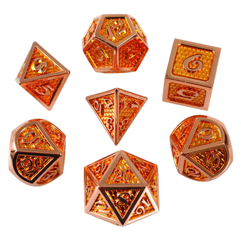 Forged Gaming: Metal 7-Die Set - "Sun Dragon" Dice & Gaming Accessories Forged Gaming