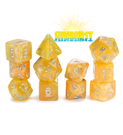 Gate Keeper Games: "Sunburst" Aether Dice 7-Die Set Dice & Gaming Accessories Gate Keeper Games