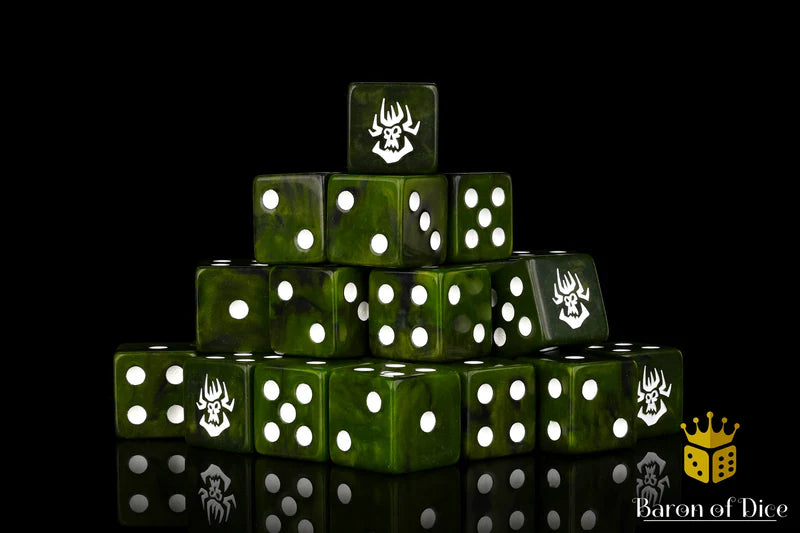 Baron of Dice: "Swamp Orcs" 25x16mm Square Corner Dice Dice & Gaming Accessories Baron of Dice