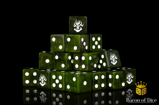 Baron of Dice: "Swamp Orcs" 25x16mm Square Corner Dice Dice & Gaming Accessories Baron of Dice