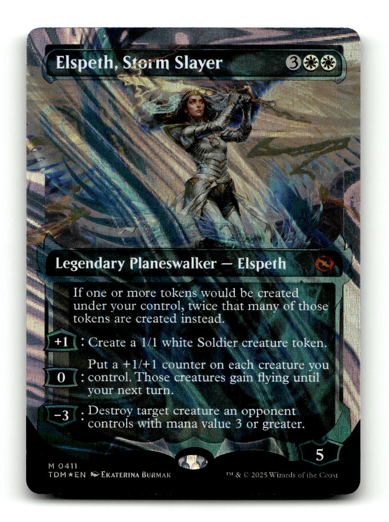 Elspeth, Storm Slayer (Showcase) (Halo Foil) (TDM-411) [Tarkir: Dragonstorm] (TGS00337) (Scan) High End MTG Single Wizards of the Coast