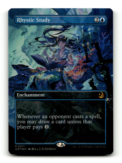 Rhystic Study (Anime Borderless) [Wilds of Eldraine: Enchanting Tales] (TGS00340) (Scan) High End MTG Single Magic: The Gathering