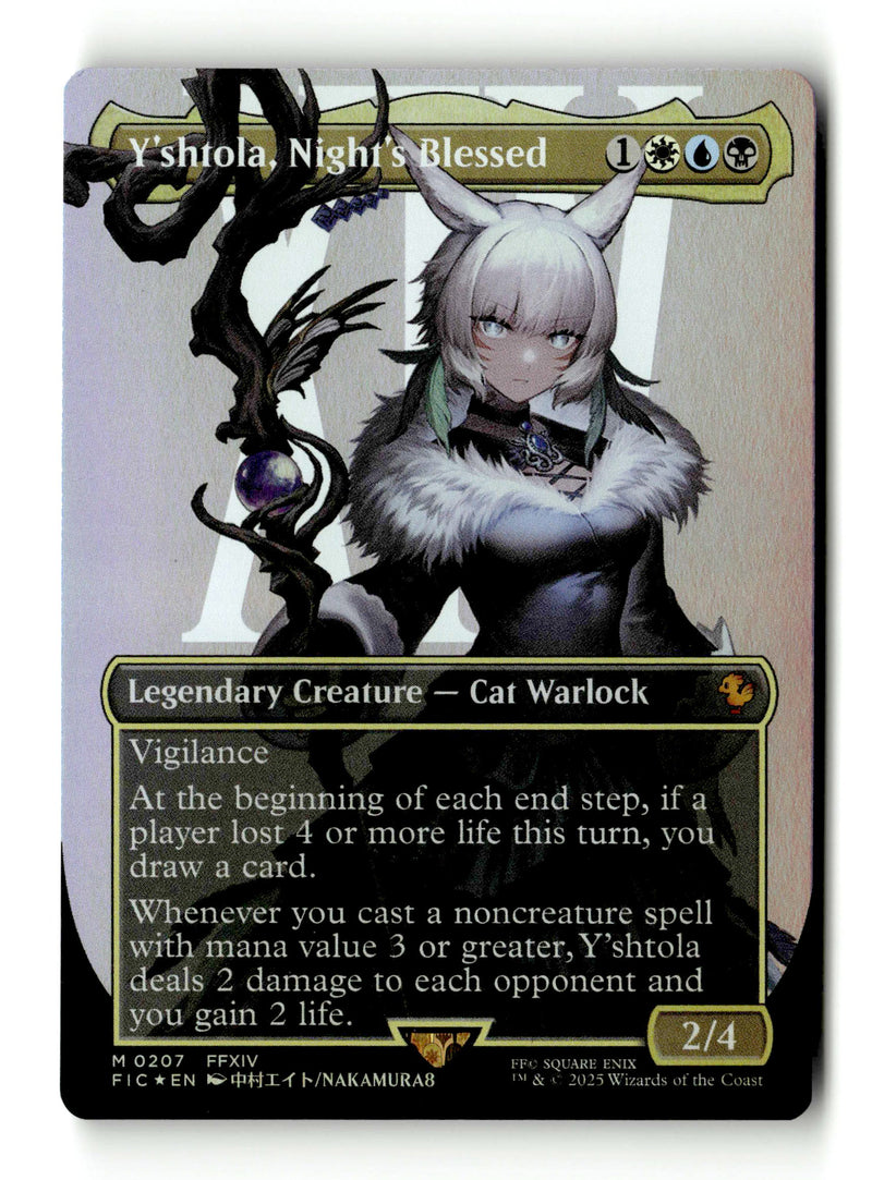 Y'shtola, Night's Blessed (Borderless) (FIC-207) [Commander: FINAL FANTASY] Foil (TGS00341) (Scan) High End MTG Single Wizards of the Coast