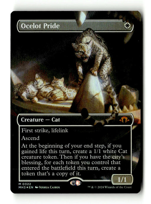 Ocelot Pride (Borderless) [Modern Horizons 3] Foil (TGS00350) (Scan) High End MTG Single Magic: The Gathering
