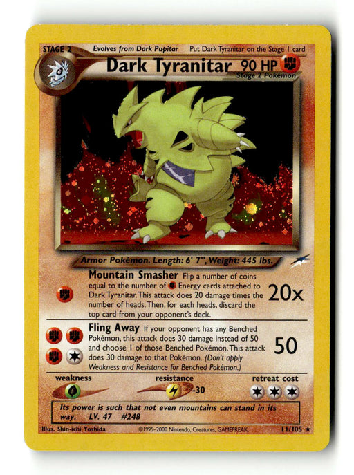 Dark Tyranitar (11/105) - [Vintage: Neo Destiny] Unlimited Holofoil (TGS00365) (Scan) High End Pokemon Pokémon