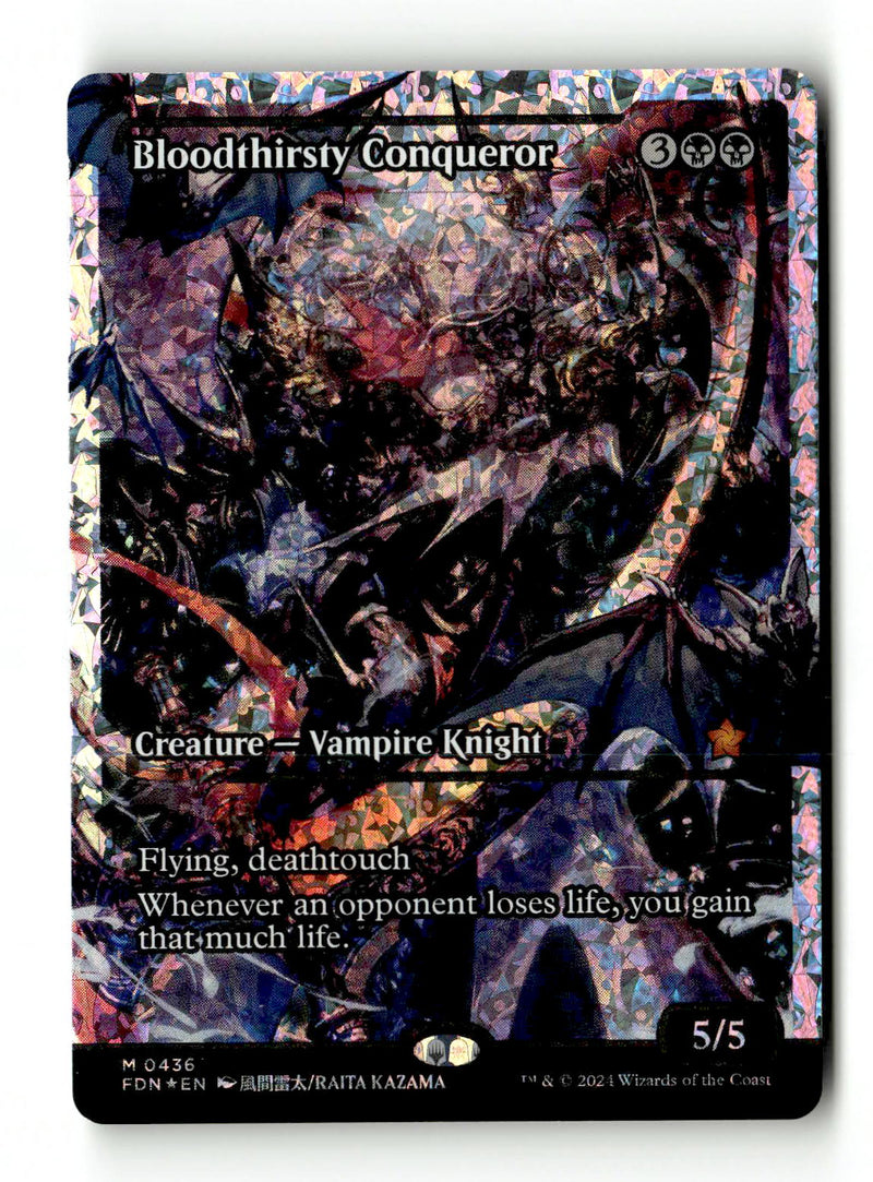Bloodthirsty Conqueror (Fracture Foil) (FDN-436) [Foundations] (Showcase) Foil (TGS00395) (Scan) High End MTG Single Wizards of the Coast