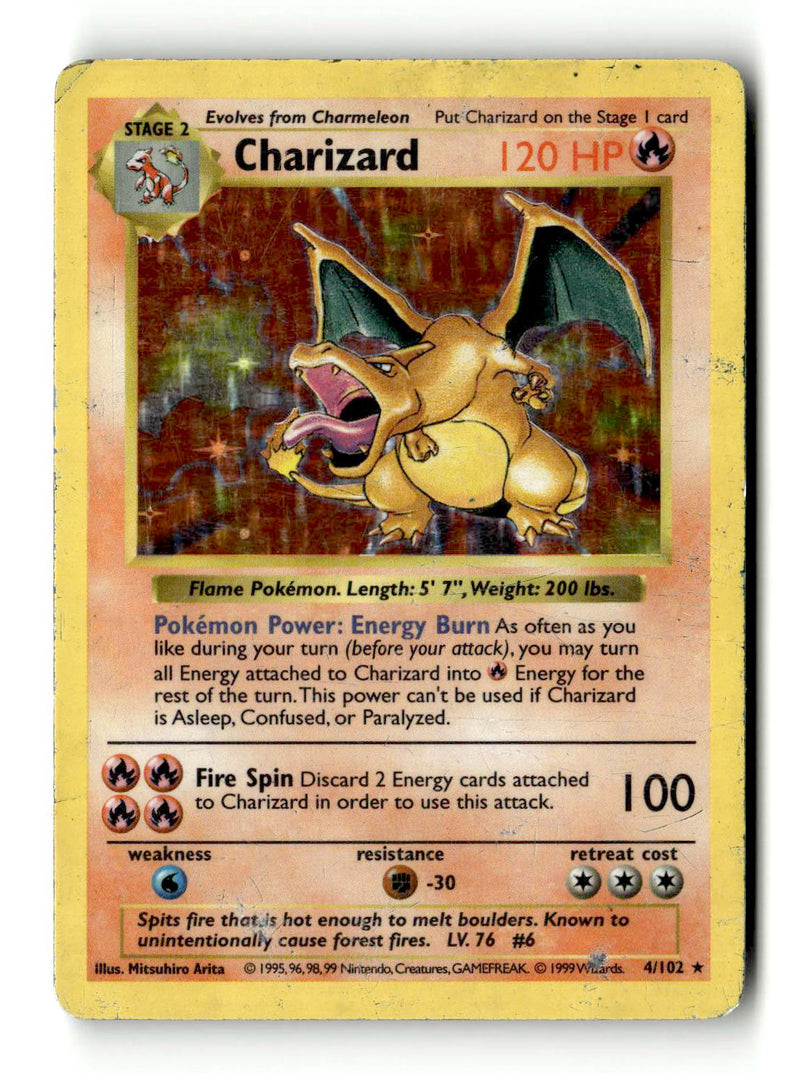 Charizard (4) - [Vintage: Base Set Shadowless] Unlimited Holofoil (TGS00398) (Scan) High End Pokemon Pokémon