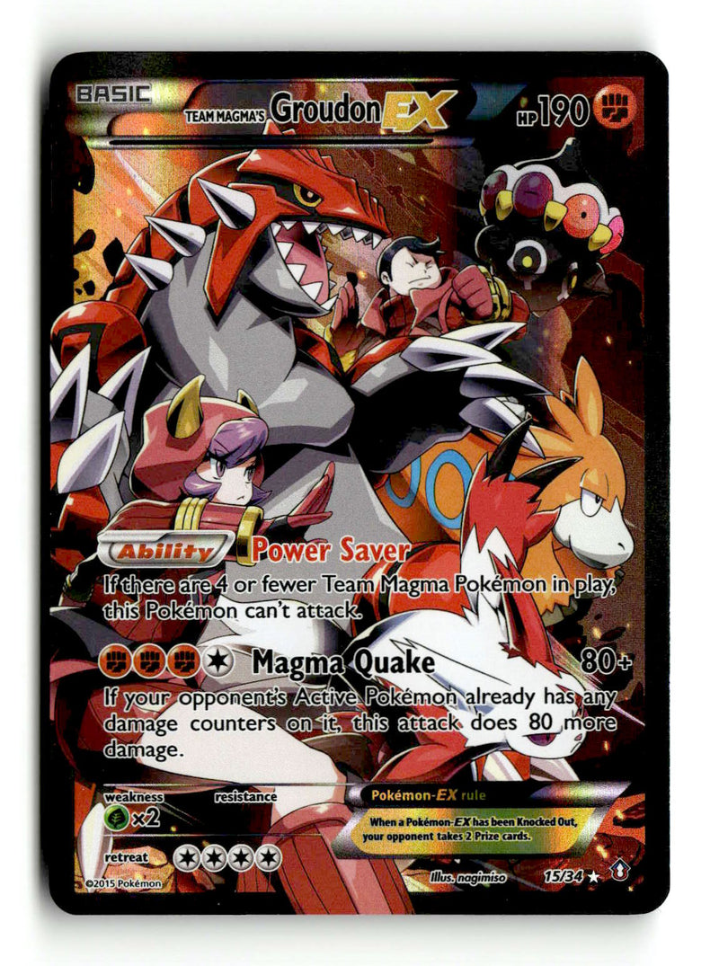 Team Magma's Groudon EX (15/34) - [XY: Double Crisis] Holofoil (TGS00399) (Scan) High End Pokemon Pokémon